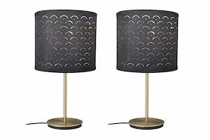 2 IKEA Nachttischlampen schwarz gold kostenlos abzugeben