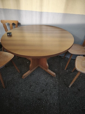 Runder echt Holz Tisch 