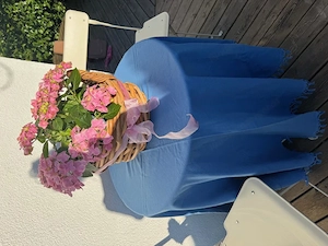 Tischdecke rund in blau