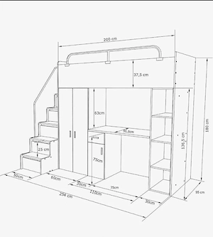 Hochwertiges Hochbett mit Zubehör Bild 9