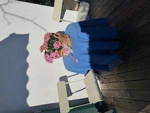 Tischdecke rund in blauer Farbe Bild 2