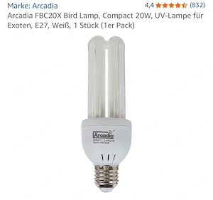 Arcadia Vogellampe   UV Lampe für Papageien   Exoten Bild 5
