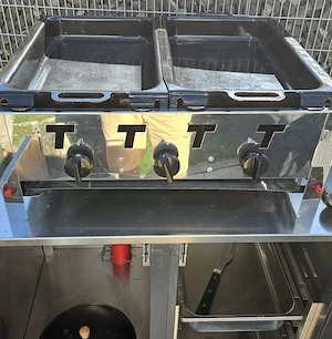 Gas Grill Gastrobrätter (3 Brenner) mit Edelstahl Unterschrank und Abdeckung Bild 6