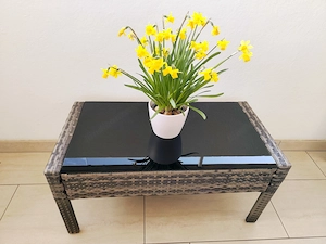 Balkontisch mit Glas Bild 2