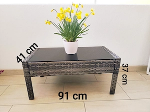 Balkontisch mit Glas