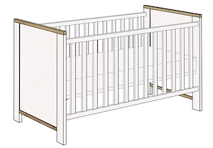 Babybett aus Massivholz + Matratze absolut neuwertig Bild 2
