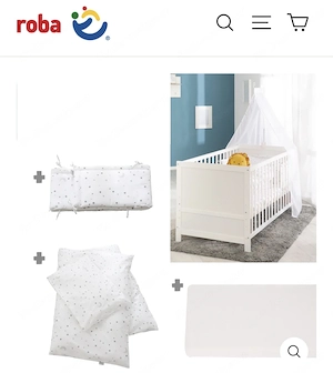 Kinderbettset mit Himmel von Roba