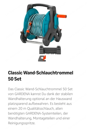 Gardena Classic Wand-Schlauchtrommel 50 Set  Bild 3