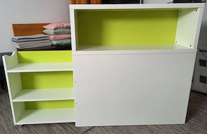 Ikea Flaxa Kopfteil für Bett Nachtkästchen Bild 3