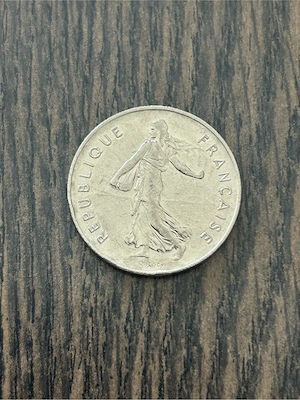 5 Francs Umlaufmünze Frankreich 1974 Bild 2