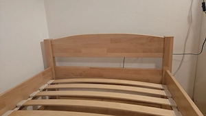 Modernes Einzelbett Vollholz ca 100x200 mit Lattenrollrost Bild 3
