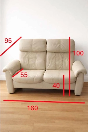 Beiges Ledersofa Bild 4