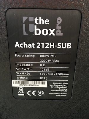 PA SUBWOOFER BASSBOX, Infraschall Bild 6