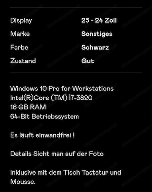 pc mit 2 bildschirme maus und tastatur  Bild 3
