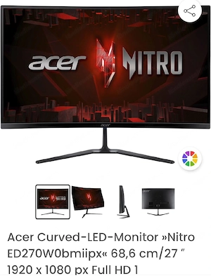 acer curved pc monitor  Bild 2
