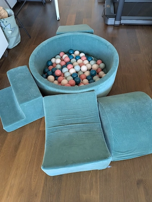 Kiddy Moon Bällebad mit Schaumstoff-Set   Salbeigrün Bild 2