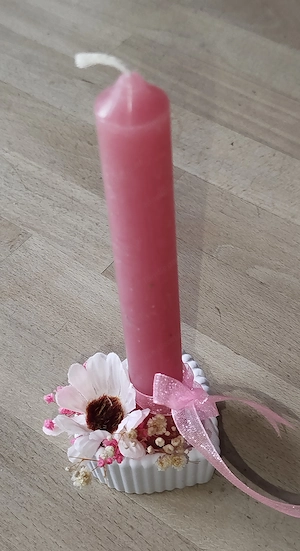 Deko Kerzenständer mit Kerze neu Bild 2