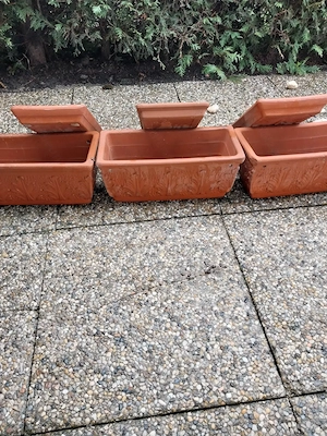 3 st, terrakotta blumentöpfe 40 x17 cm  33,00  
