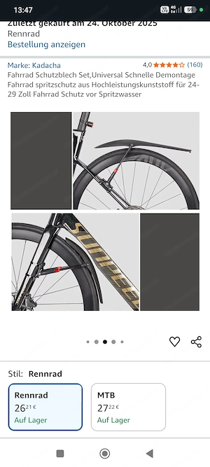 Schutzblech Rennrad  Bild 3