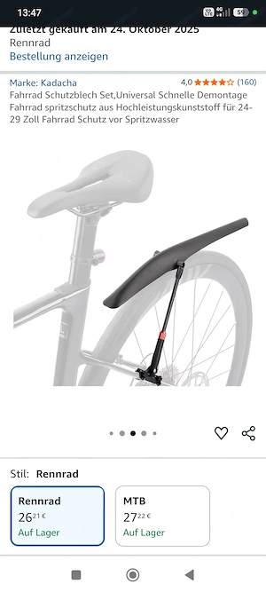 Schutzblech Rennrad  Bild 2