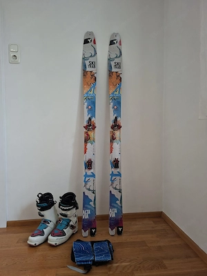 Tourenski-Set 157cm: Skier + Bindung + Schuhe + Felle