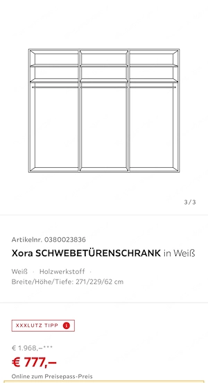 Schwebetürenschrank von XXXLUTZ - wie neu! Bild 4