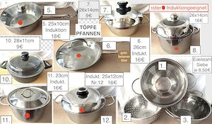 Kochtopf Bratpfanne Riebelpfanne Pfanne Topf mit u.o.Deckel