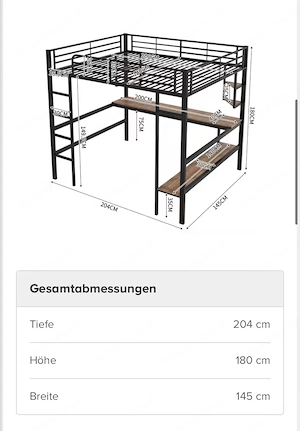 Hochbett mit Schreibtisch  Bild 2