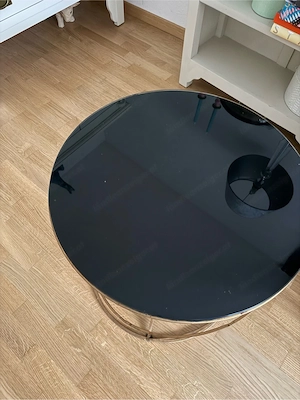 Beistelltisch schwarz Glas Bild 2