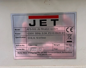 JET AFS-500 Luftfiltersystem   Werkstatt Feinstaubfilter Bild 3