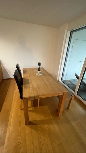 Eichenvollholztisch mit Bank - ausziehbar und massiv Bild 2