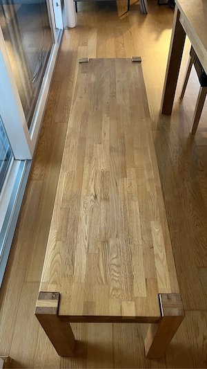 Eichenvollholztisch mit Bank - ausziehbar und massiv Bild 5