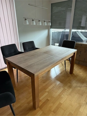 Vollholz Eiche Esstisch ausziehbar Bild 2