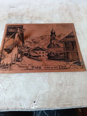 Kupferstich alt Fiss im Tirol 20x15 
