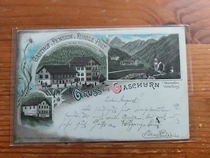 Gruss aus Gaschurn, Montafon, Ansichtskarte Lithografie, Vorarlberg