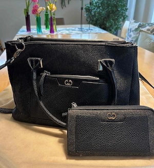 Damentasche Leder Textil Marke Gerry Weber inkl. Damengeldtasche Bild 2