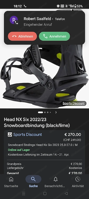 Snowboard mit Bindung Bild 2