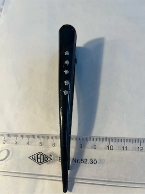Vintage Haarspange schwarz mit Ziersteinen   elegant & zeitlos Bild 2