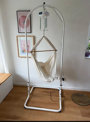 Swing2Sleep Maly Federwiege Beige Weiß inkl. Gestell & Matratze Bild 2