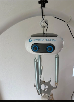 Swing2Sleep Maly Federwiege Beige Weiß inkl. Gestell & Matratze Bild 3