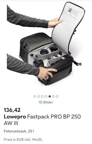 Foto Rucksack Lowepro Fastpack PRO BP 250 AW III NEU Bild 3