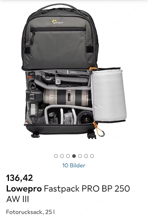 Foto Rucksack Lowepro Fastpack PRO BP 250 AW III NEU Bild 2