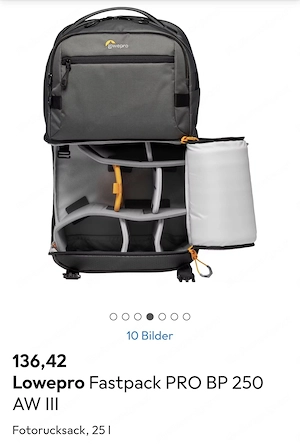 Foto Rucksack Lowepro Fastpack PRO BP 250 AW III NEU Bild 5