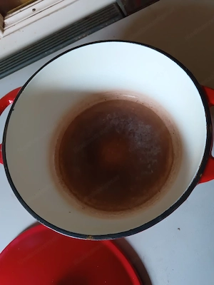 Emailtopf rot  35 cm d. 20 cm. H. Bild 2