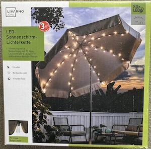 Lichterkette für Sonnenschirm