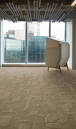 Schöne Etched & Threaded beige 25 x 100cm Teppichfliesen Bild 4