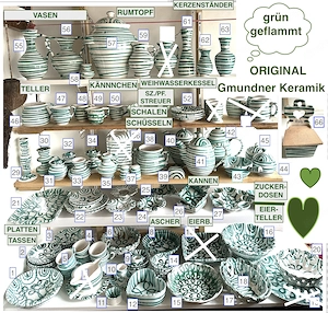 Original Gmundner Keramik grün geflammt ab 6 