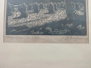 Echter Markus Bachmann - Graphiker aus Götzis - "Morgensonne bei Götzis" Bild 2