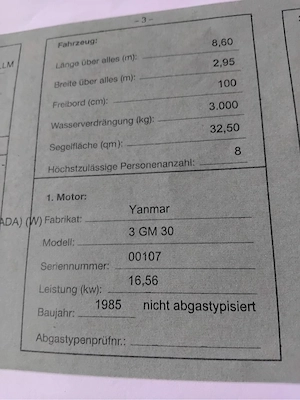 Segelboot Duetta 85 Bild 5