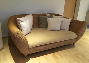 wunderschöne Korb-Couch, Korbcouch - Alcantara Bild 2